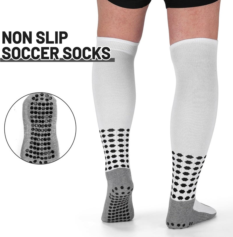 Ultrafun 2/4 Pairs Grip Soccer Socks Non Slip Knee High Compression Soccer Football Socks - Image 3